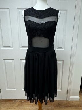 Mystic Black Cocktail Black Dress - Size L.